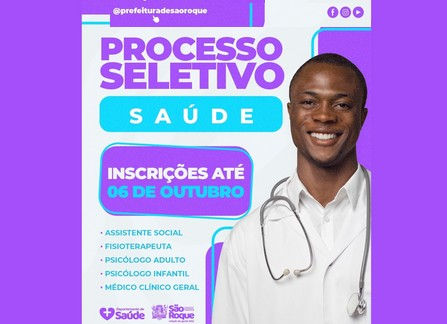 Prefeitura de São Roque abre processo seletivo para área da Saúde