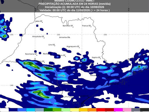 Previsão do Tempo: Segunda-feira tem frio, chuva fraca e vento