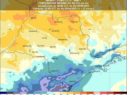 Frente fria avança e provoca chuva e ventos moderados na Grande SP e litoral paulista