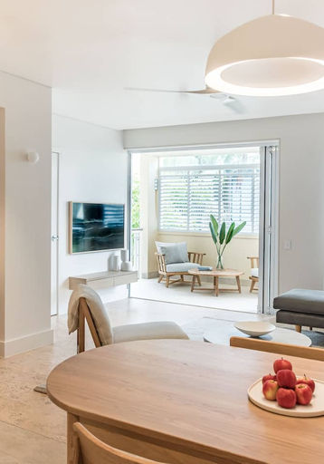 The Sebel, NG Cork, Calais Cream, Harvest Collection, Sienna, Marble Cork, living room with table on cork floor, cork tiles VIC