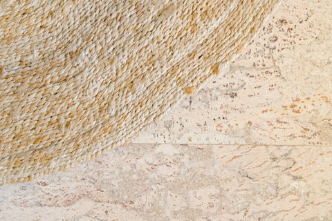 The Calile Hotel, New Generation Cork Calais Cream cork tiles, guest room, close up of mat on cork floor