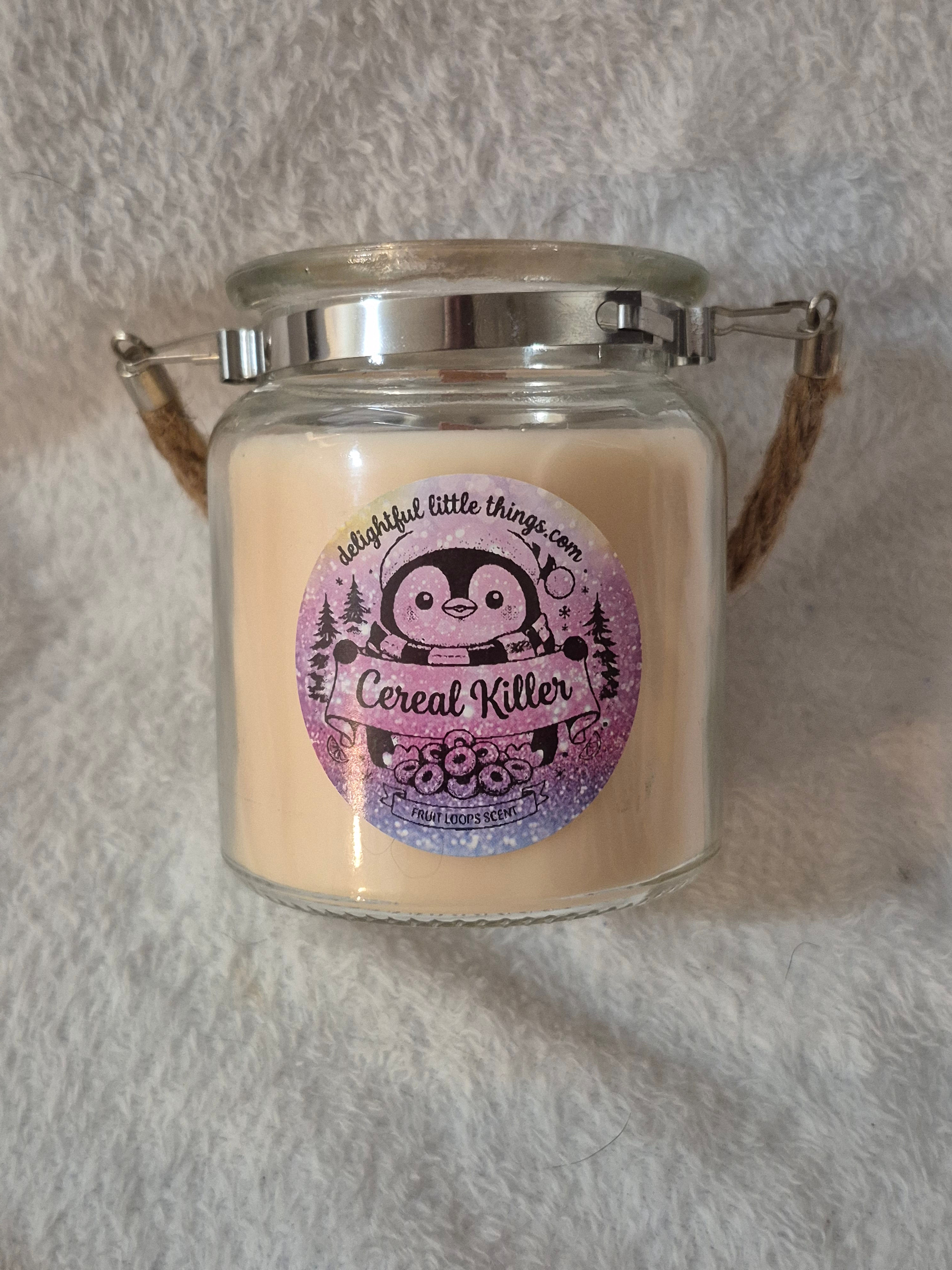 Cereal Killer Handcrafted Wood Wick Candle | Fruity Loops Scent