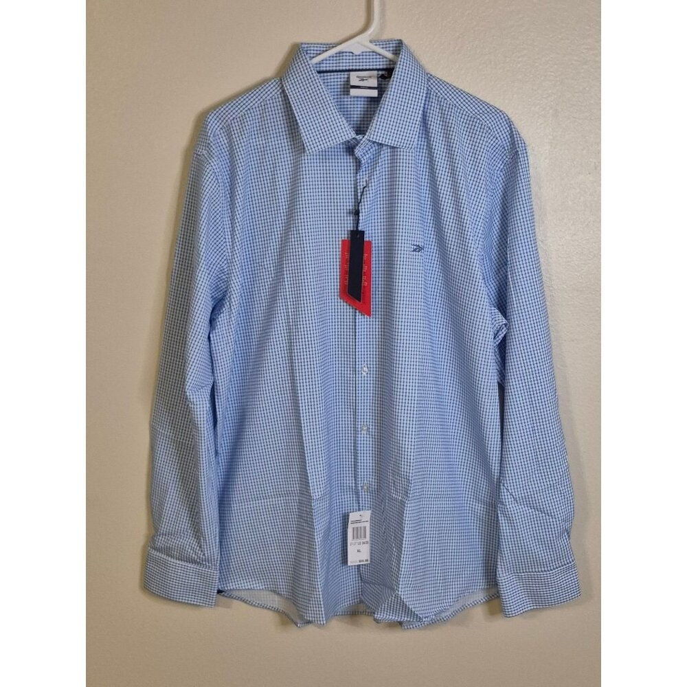 Light blue long-sleeve button-down shirt with tags