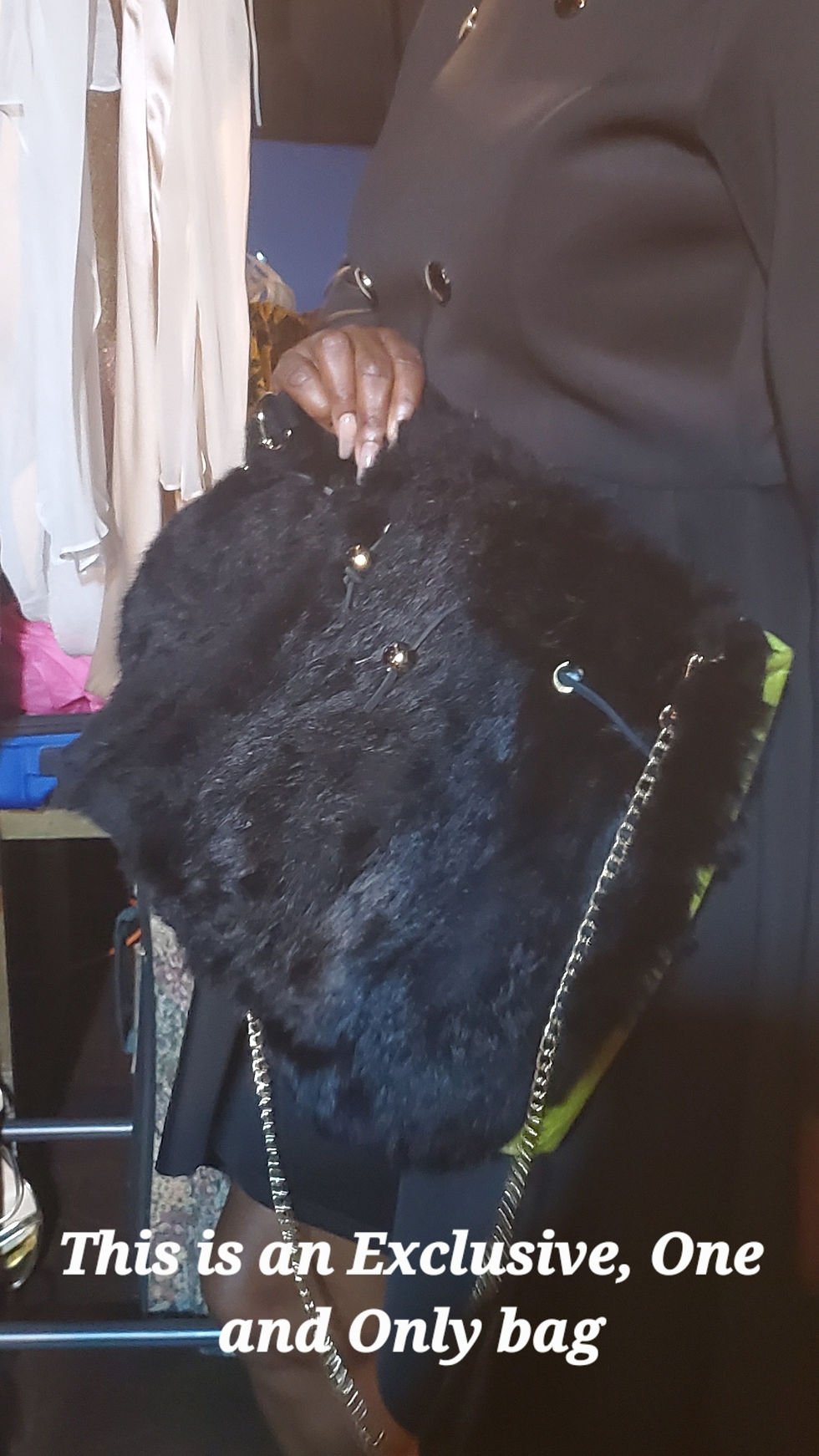 Thumbnail: Leather/Fur Bucket Bag