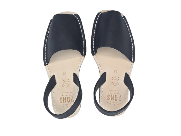 Black Avarca menorquina sandals top view