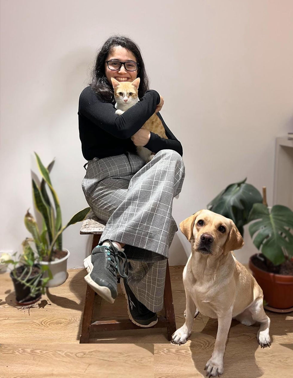 Ekta with her pets