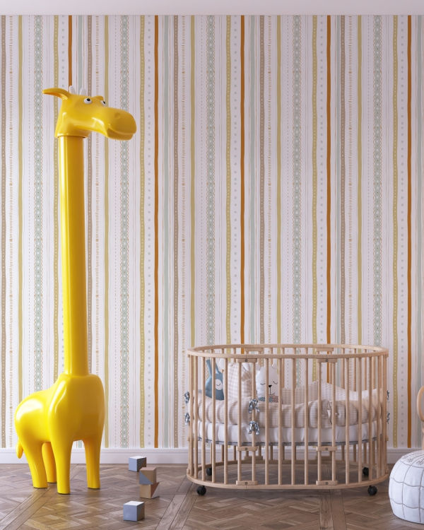 Miniatura: Papel de parede listrado infantil