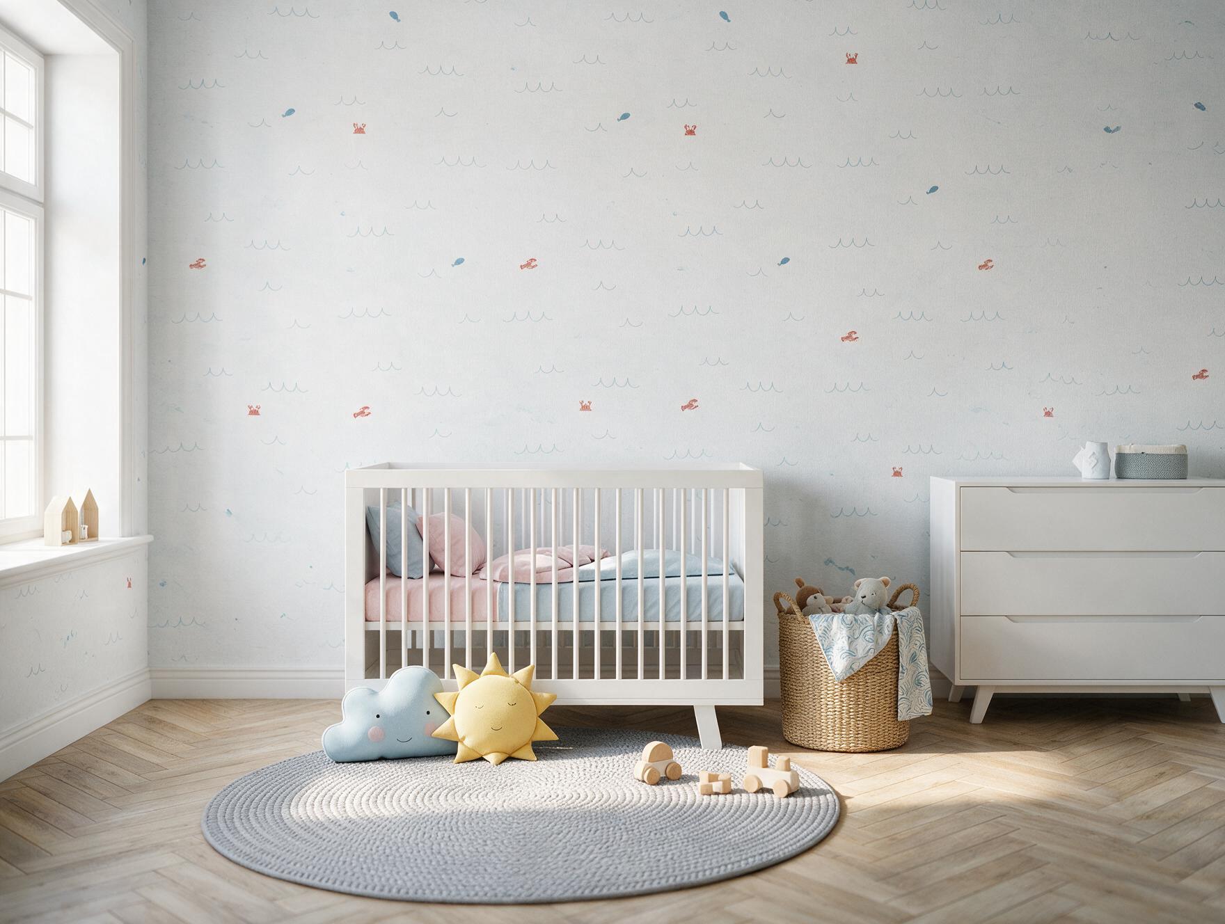Quarto infantil com papel de parede Fundo do Mar da Housed