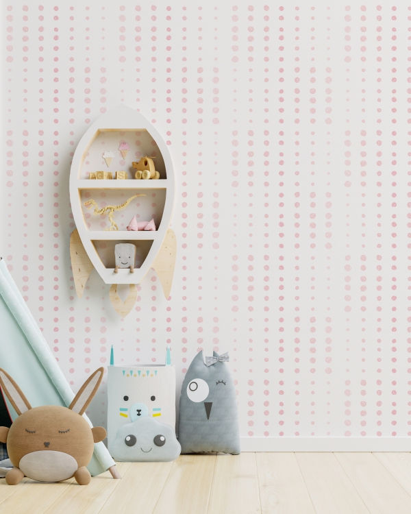 Miniatura: papel de parede bolinhas rosa