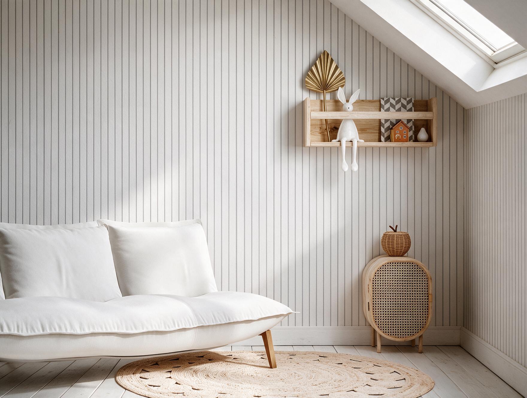 Sala elegante com Papel de Parede Linha da Housed, durabilidade premium
