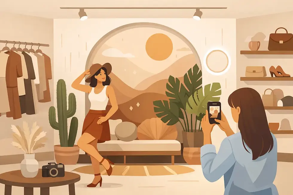 Parede instagramável para loja com identidade
