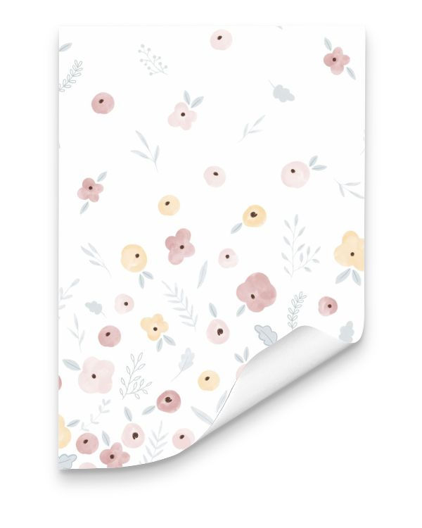 Miniatura: papel de parede florido aquarelado