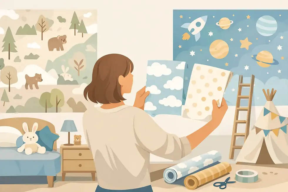 Como combinar papel de parede infantil