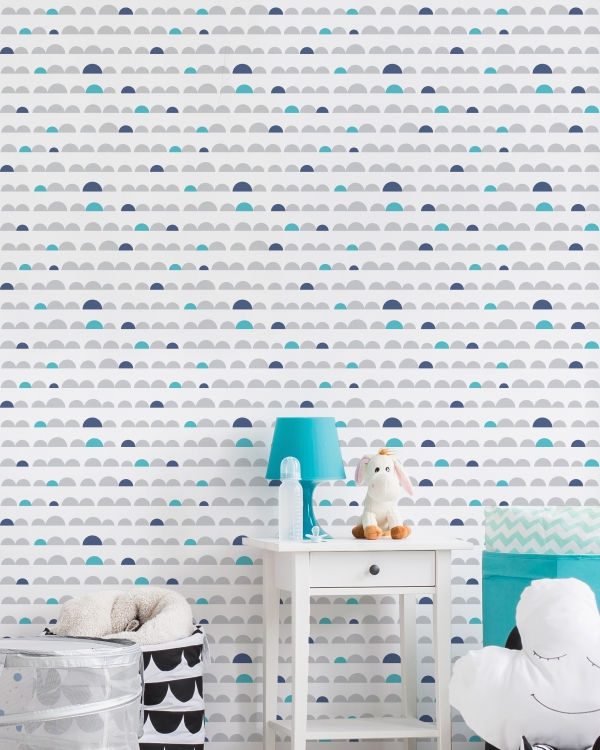 papel de parede de bolinhas azul