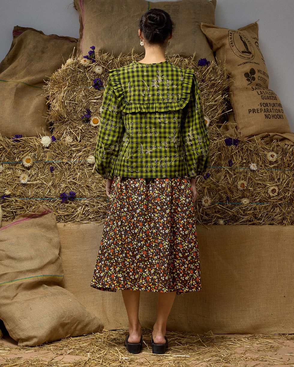 Thumbnail: Daphne Blouse: Farmyard Embroidery