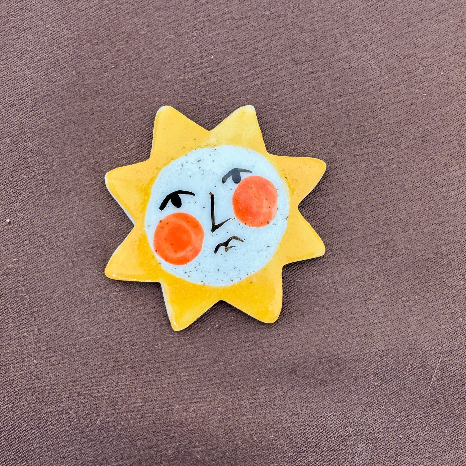 Ceramic Sun Brooch: Seconds