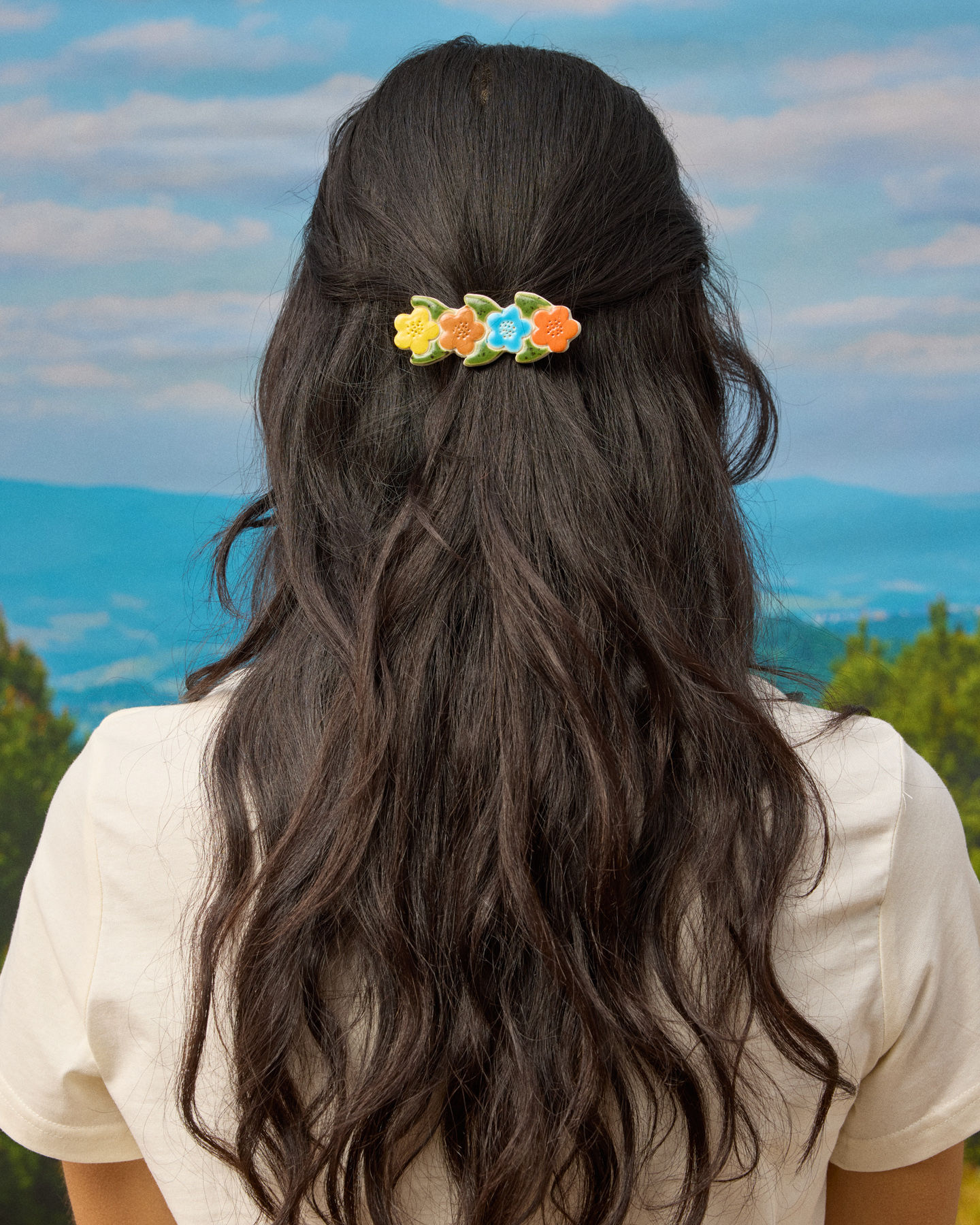 Ceramic Hair Clip: Flower Crown