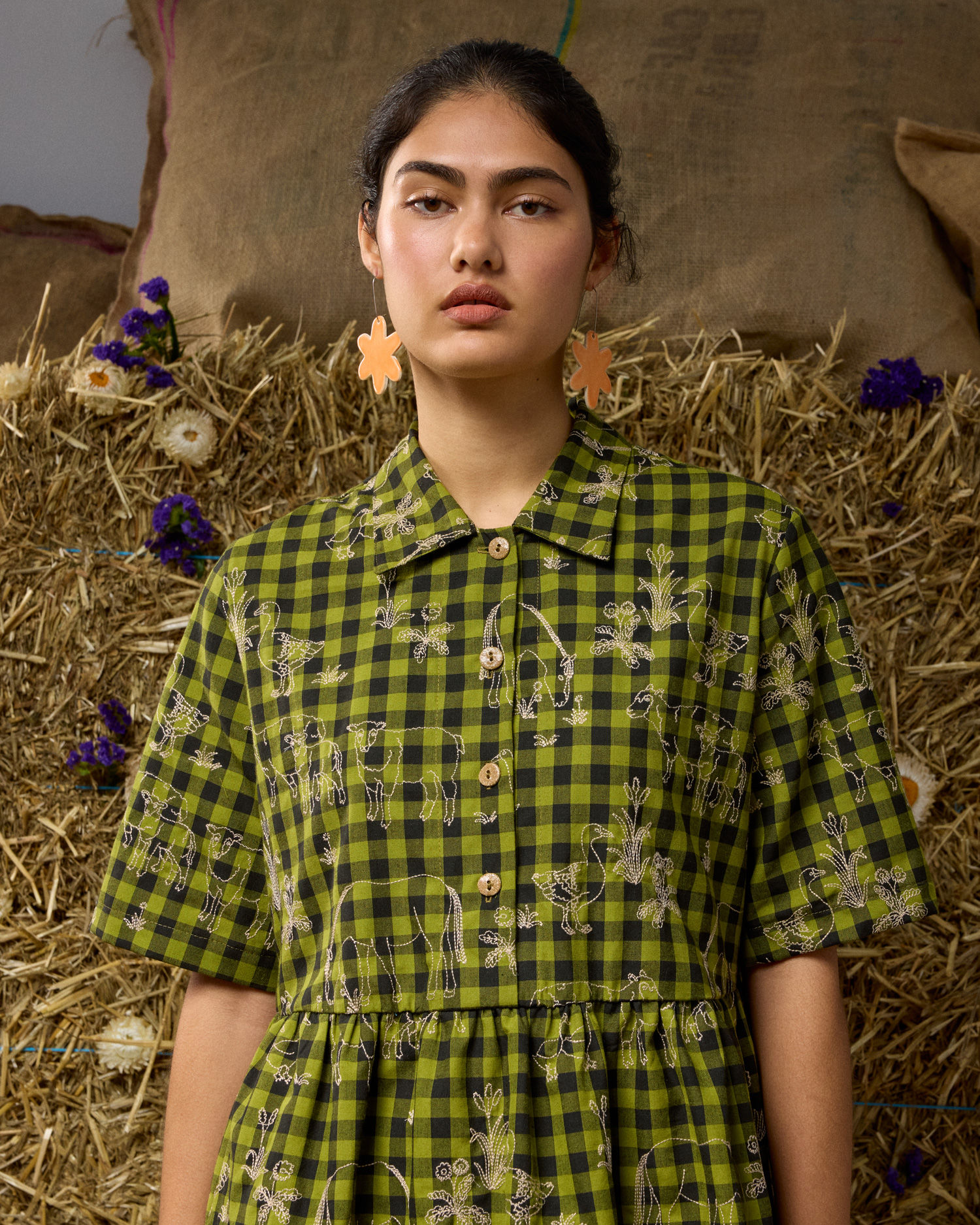 Helios Dress: Farmyard Embroidery