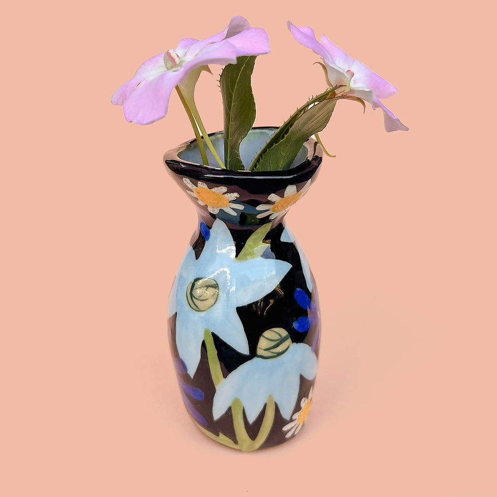 Ceramic Bud Vase: Flannel Flower