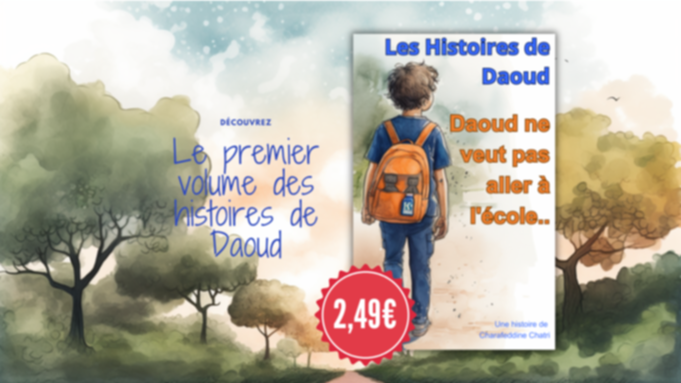 Découvrez le premier volume des Histoires de Daoud : 'Daoud ne veut pas aller à l'école'. Plongez dans cette aventure du quotidien où Daoud ne veut pas allez à l'école.