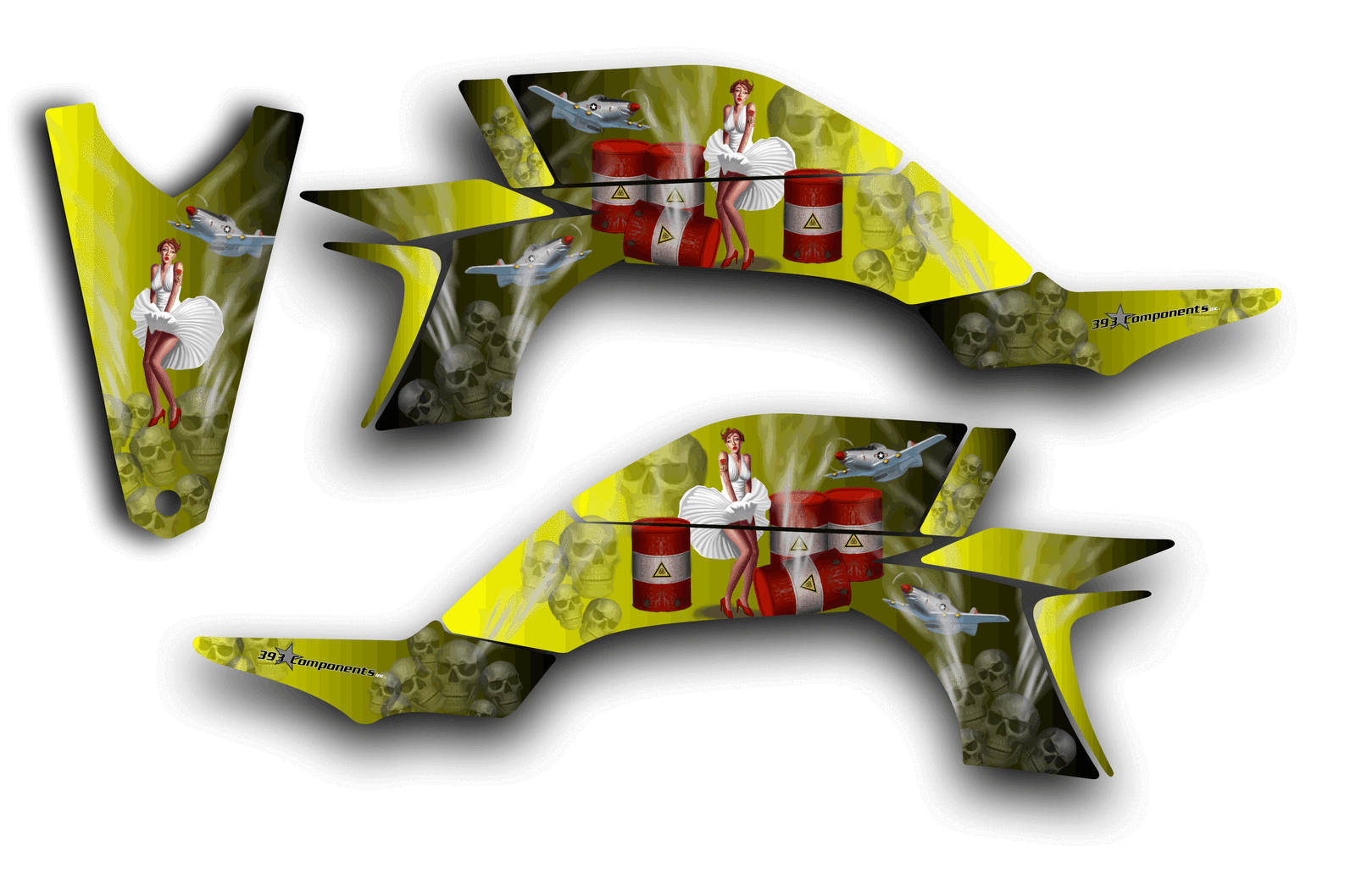 YAMAHA YFZ450 GRAPHICS DECAL KIT AMERICAN HERO PINUP YFZ 450 2003-2013 YELLOW