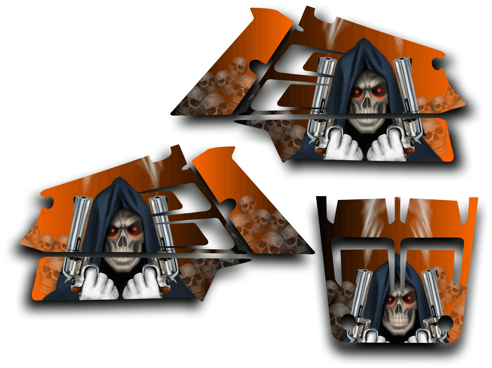 YAMAHA BANSHEE GRAPHICS DECAL KIT GRIM REAPER REVENGE STICKER WRAP SHROUD ORANGE
