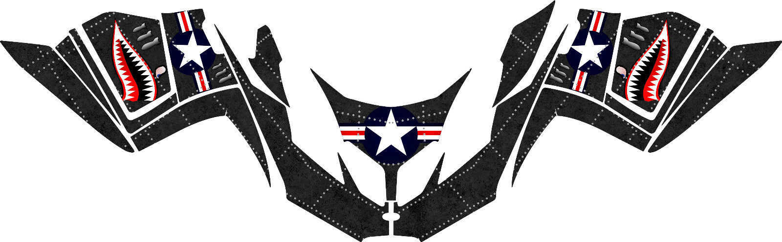 Polaris IQ RACE RACER Graphics Decal Sticker Kit 2005 - 2012 Aircraft Jaws Gray