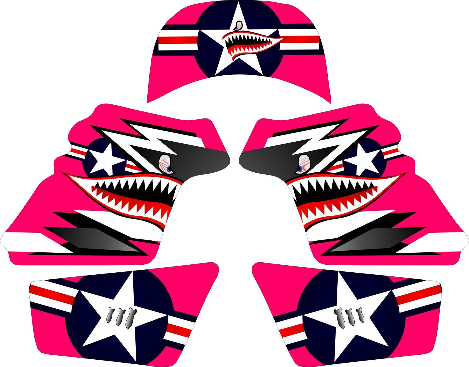 Yamaha PW50 Graphics Decal Sticker Kit PW 50 Pink US Airforce Girls