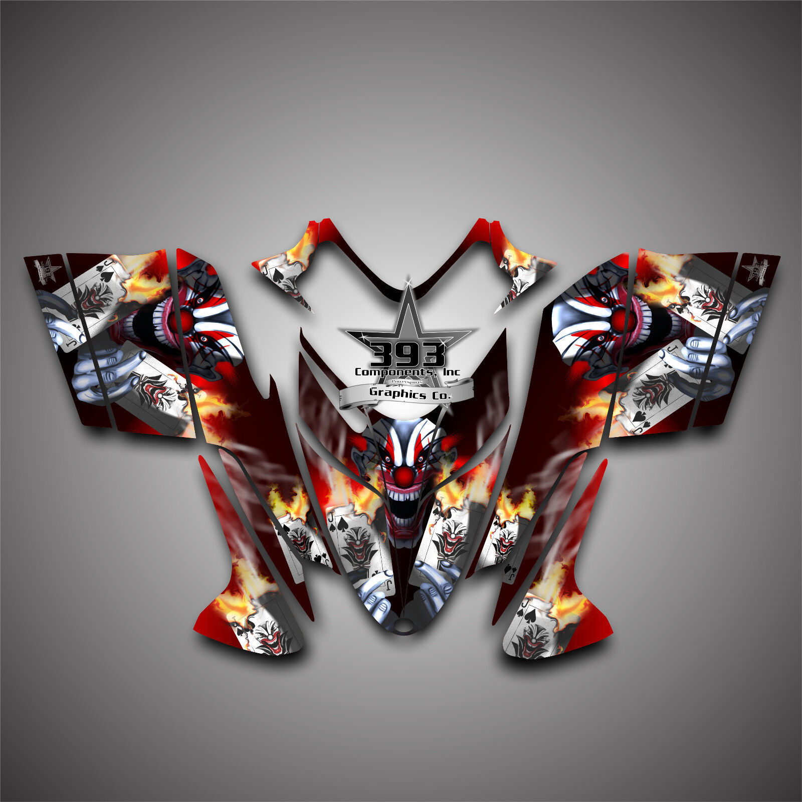 Polaris IQ RMK Shift Dragon Graphics Decal Wrap Sticker 2005-2012 Evil Joker Red