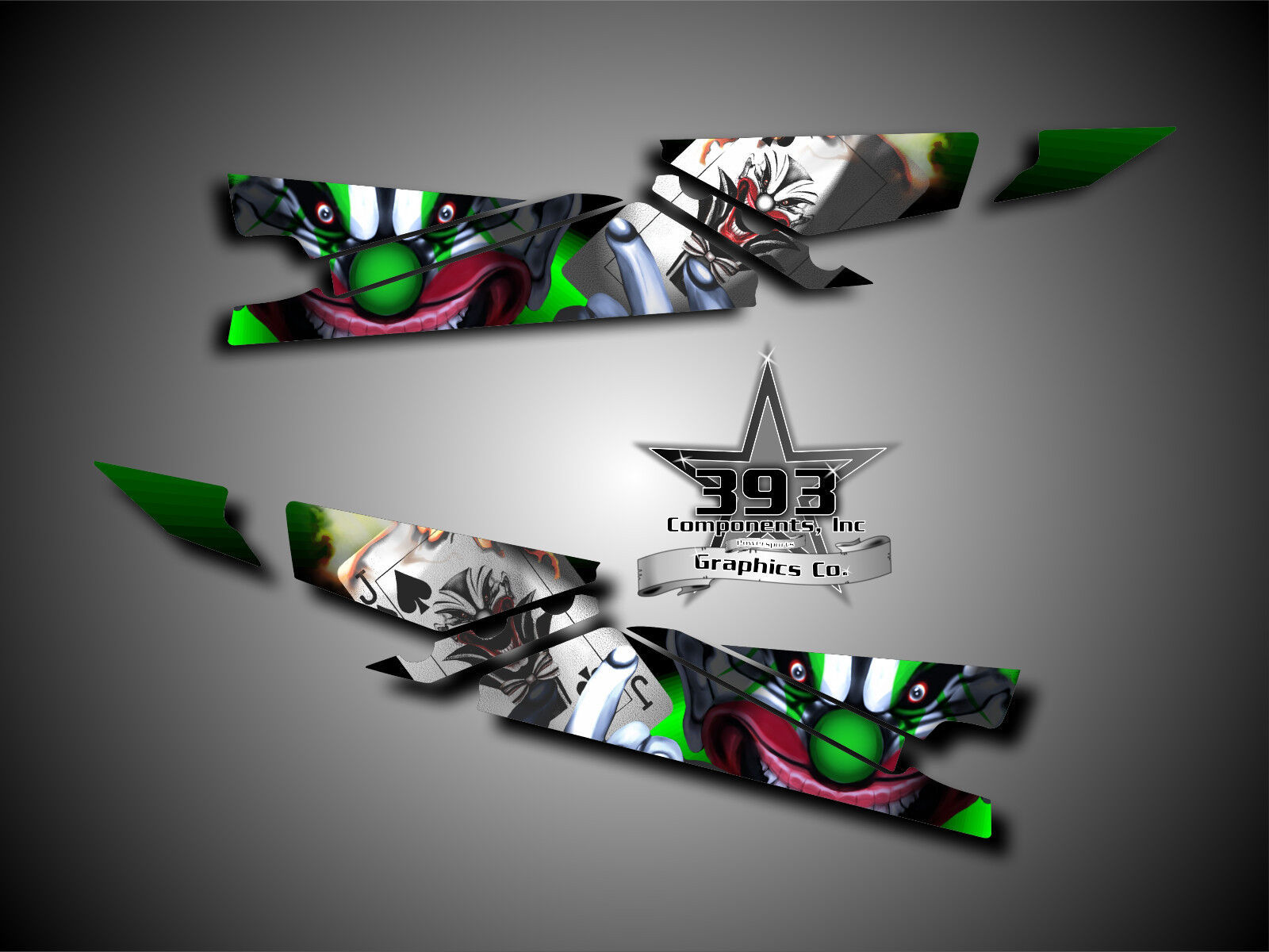 Arctic Cat ProClimb ProCross Tunnel Graphics Kit Wrap Evil Joker Green 2012-15