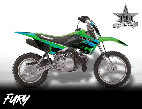 書アート   りう           110 KLX110 Kawasaki Fury Graphics Kit 2010-2024 KLX 110 Racing
