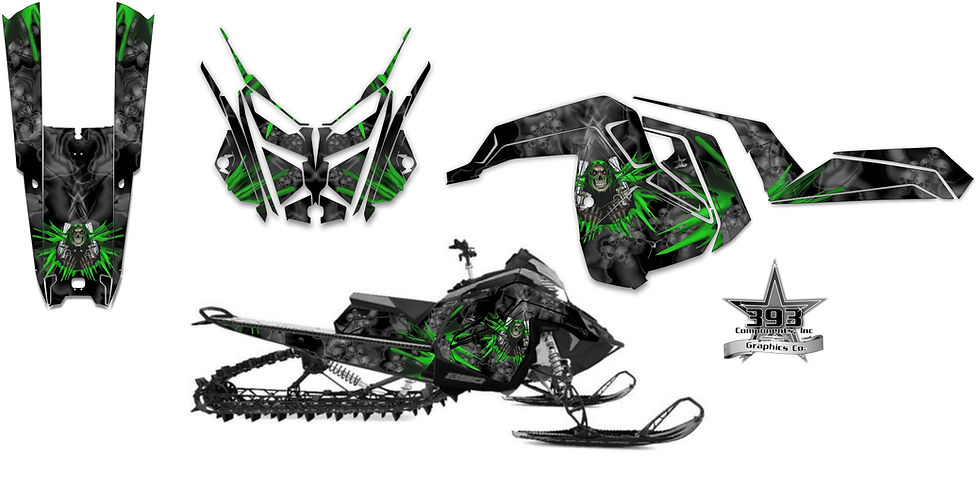 Thumbnail: Polaris Matryx Slash RMK Khaos Wrap Graphics Decal 2022-2024 Unleashed Skull