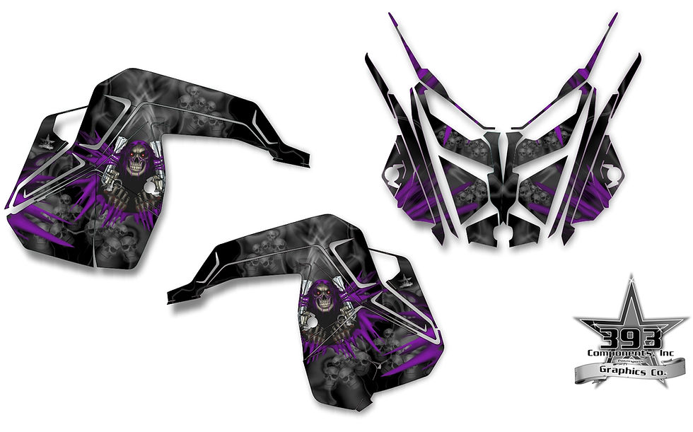 Thumbnail: Polaris Matryx Wrap Side panel hood Graphics Decal 2022-2024 Unleashed Skull