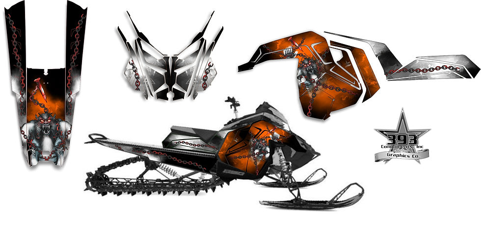 Thumbnail: Polaris Matryx Slash Pro RMK Khaos Wrap Graphics Sticker Decal 2022-2024 Yeti