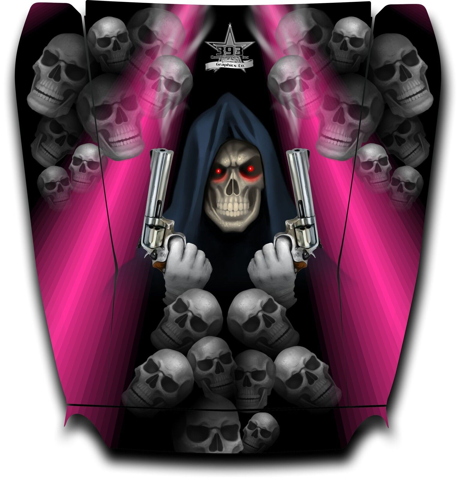 Arctic Cat Wildcat Graphic Decal Sticker Wrap Grim Reaper Revenge Hood Pink