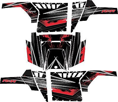 Polaris RZR 800 UTV Graphics Decal Kit 2011 2013 Liquid Silver Red Pro Armor