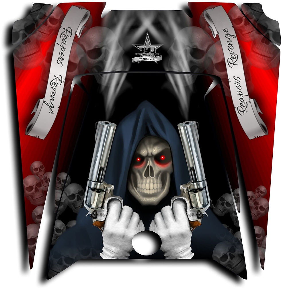 Polaris RZR XP 900 800 570 UTV Graphics Hood Decal 2011-2014 Grim Reaper Red