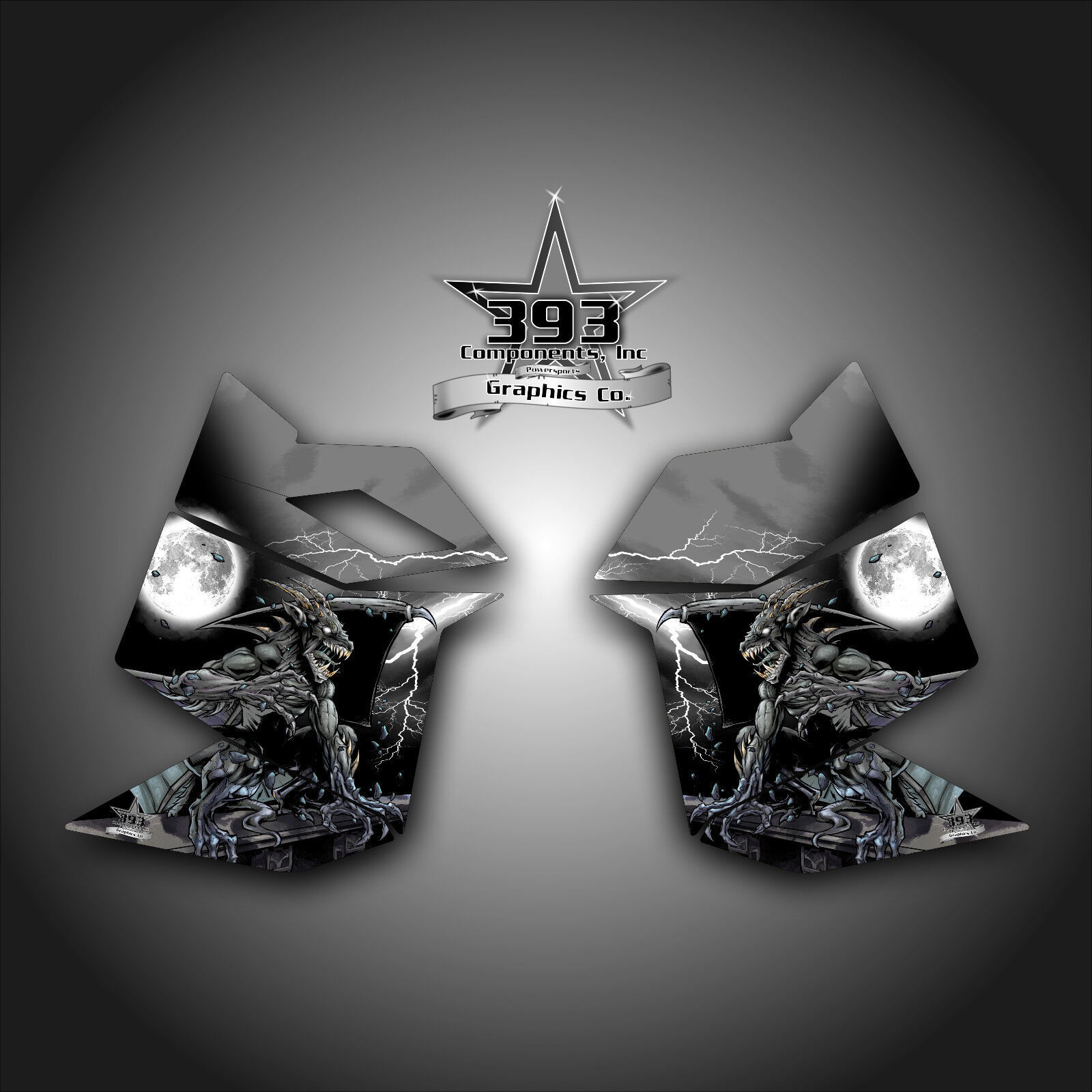 SKI DOO REV XP SNOWMOBILE SLED GRAPHICS DECAL STICKER SIDE PANEL GUARDIAN BLACK