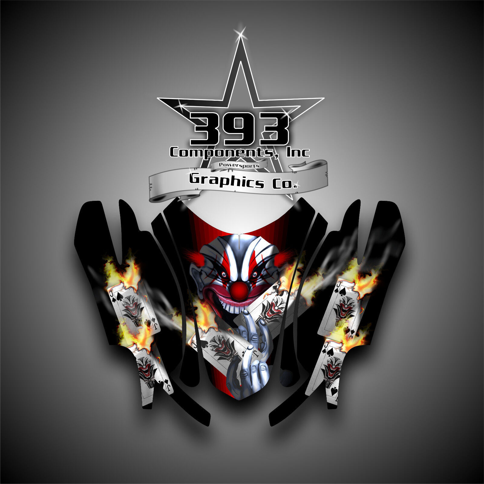 Arctic Cat Firecat Sabercat F5 F6 F7 03 - 06 Graphics Wrap Evil Joker Hood Red