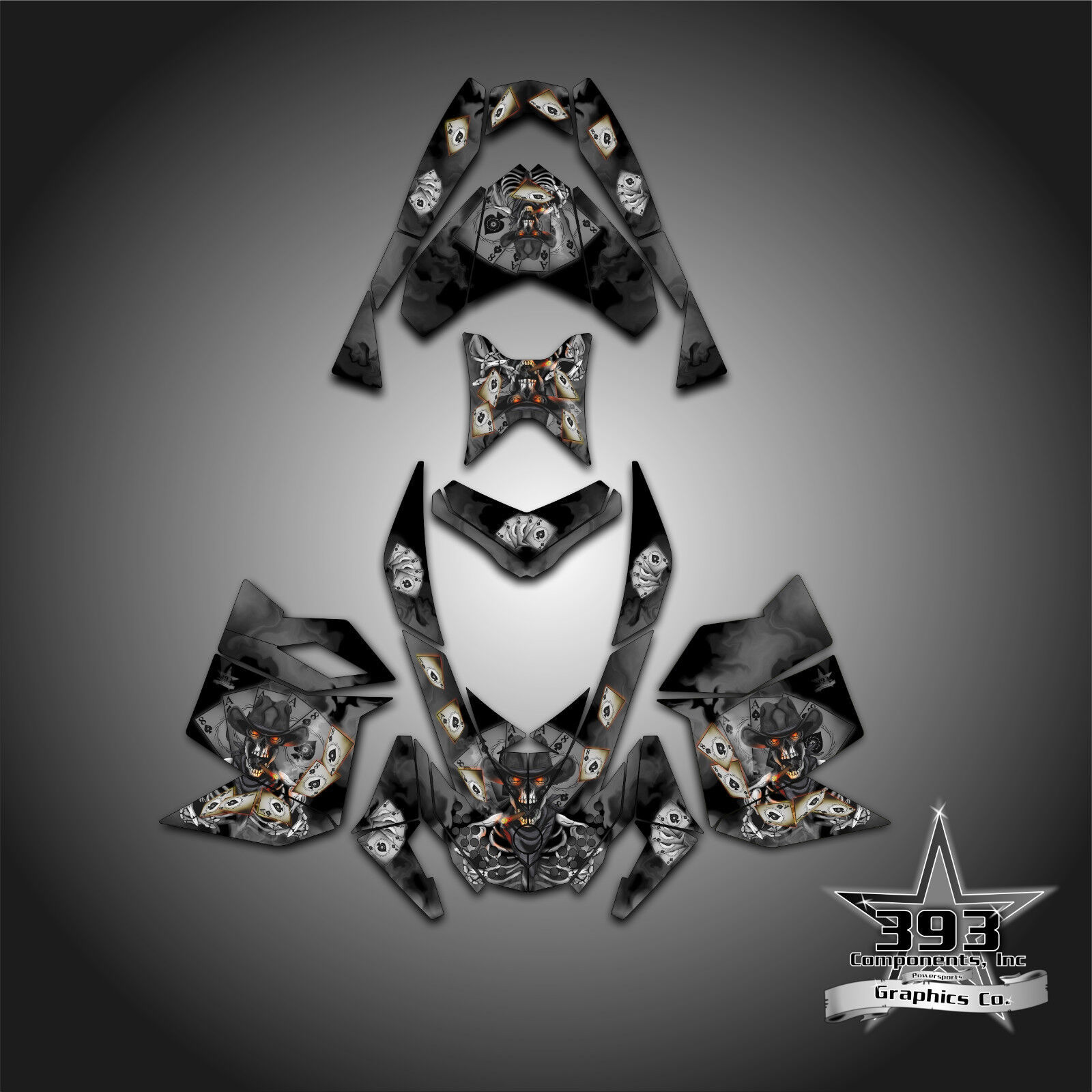 SKI-DOO REV XP SNOWMOBILE SLED GRAPHICS DECAL WRAP STICKER OUTLAW COWBOY BLACK