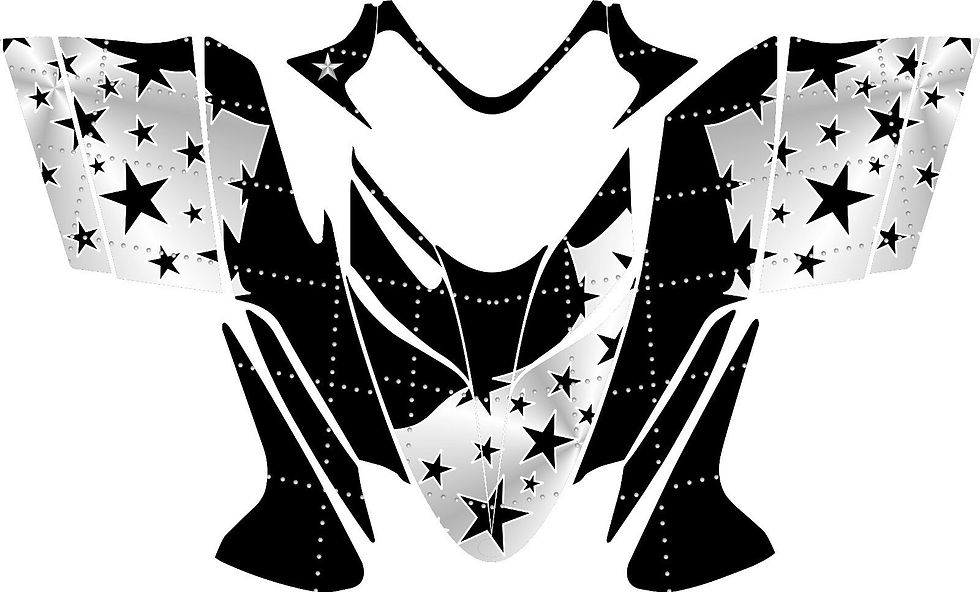 Polaris IQ RMK Shift Dragon Graphics Decal Sticker Kit 2005 - 2012 Stars Black