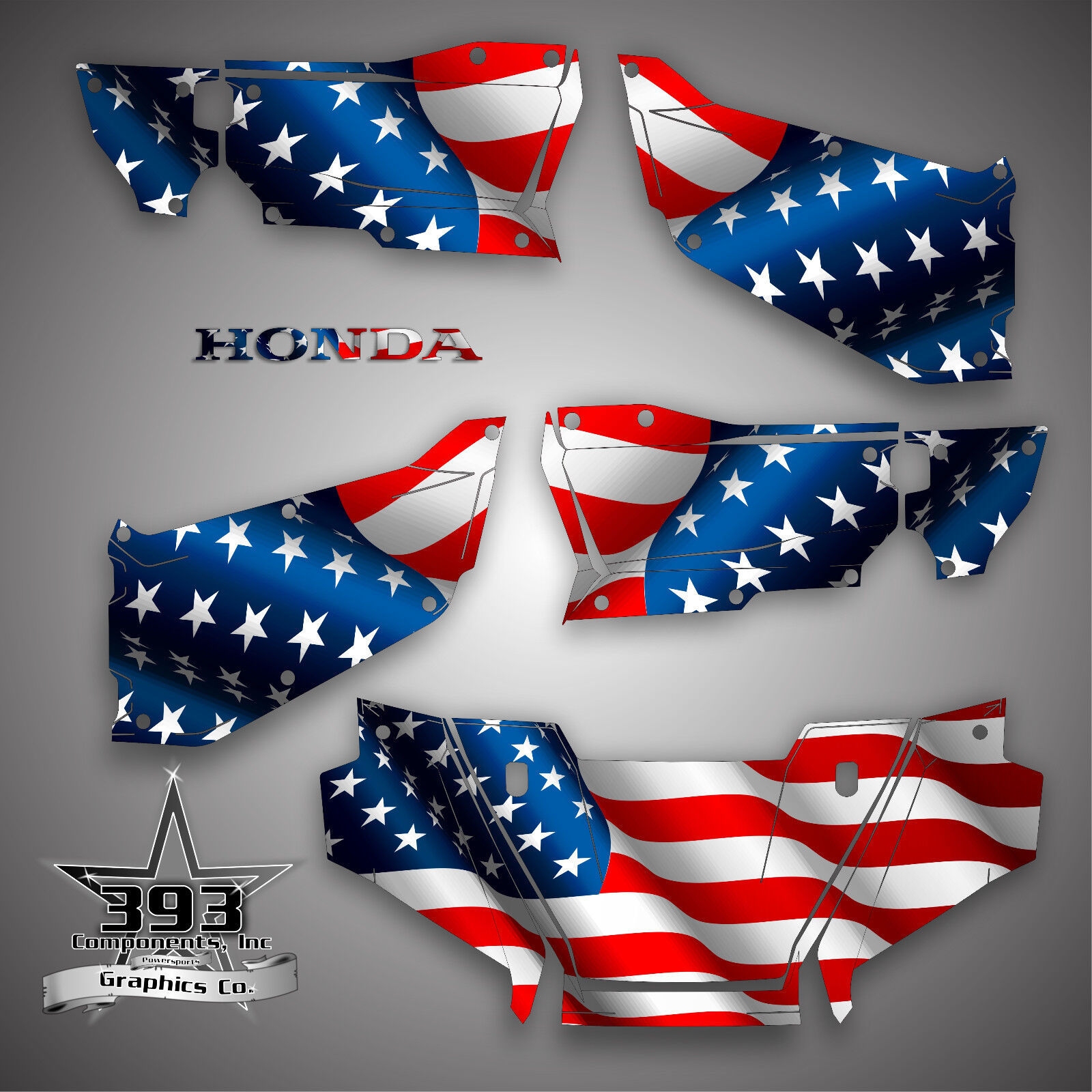 Honda Pioneer 1000-5 Limited Deluxe Patriot Wrap Graphics Decal 2016 - 2019