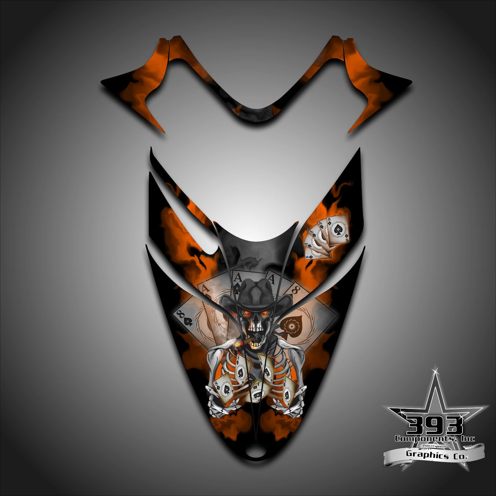 Polaris IQ RMK Shift Dragon Hood Graphics Decal Sticker  05-12 Outlaw Orange