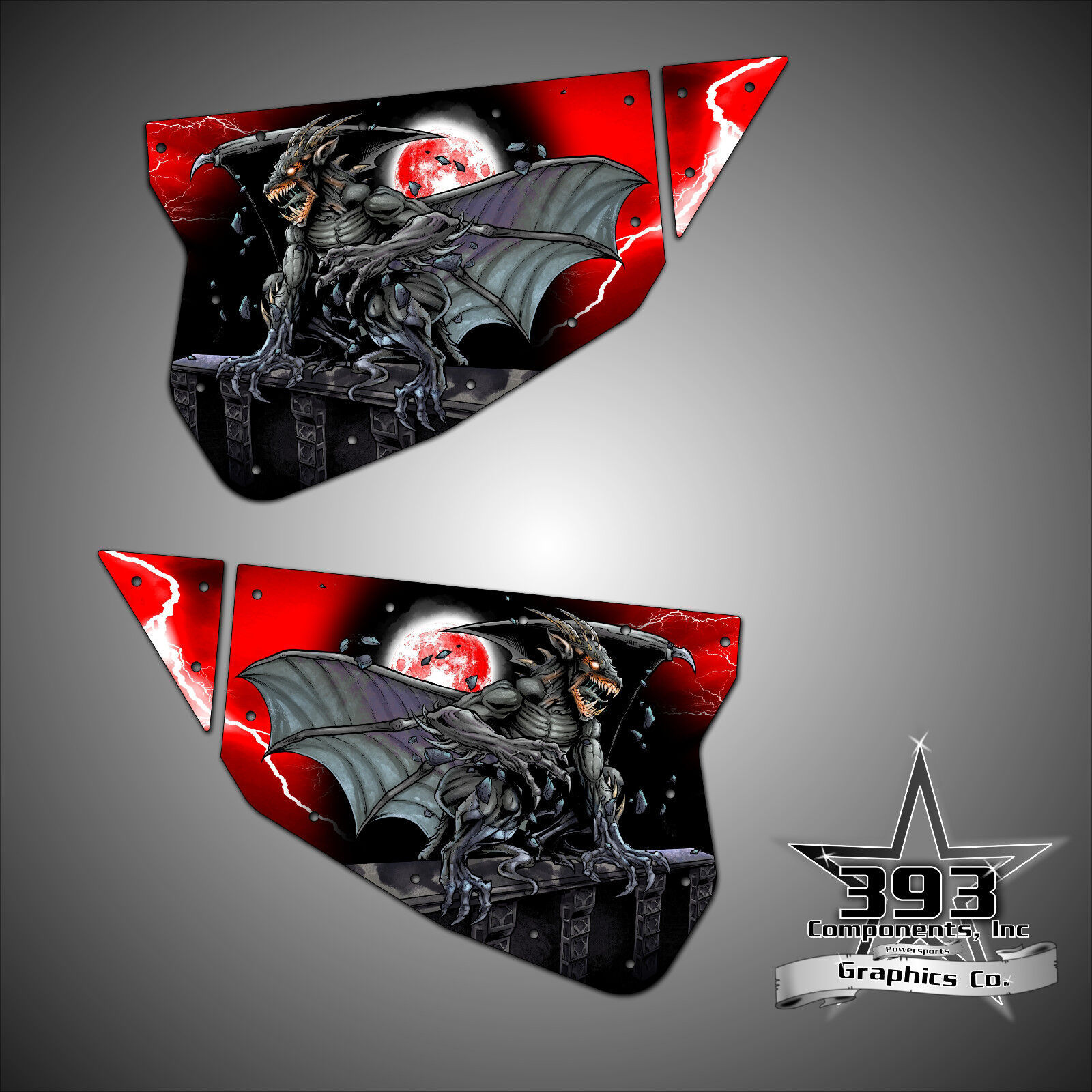 Polaris RZR 1000 XP TMW Sidewinder Venom Door Wrap Graphics Guardian Red