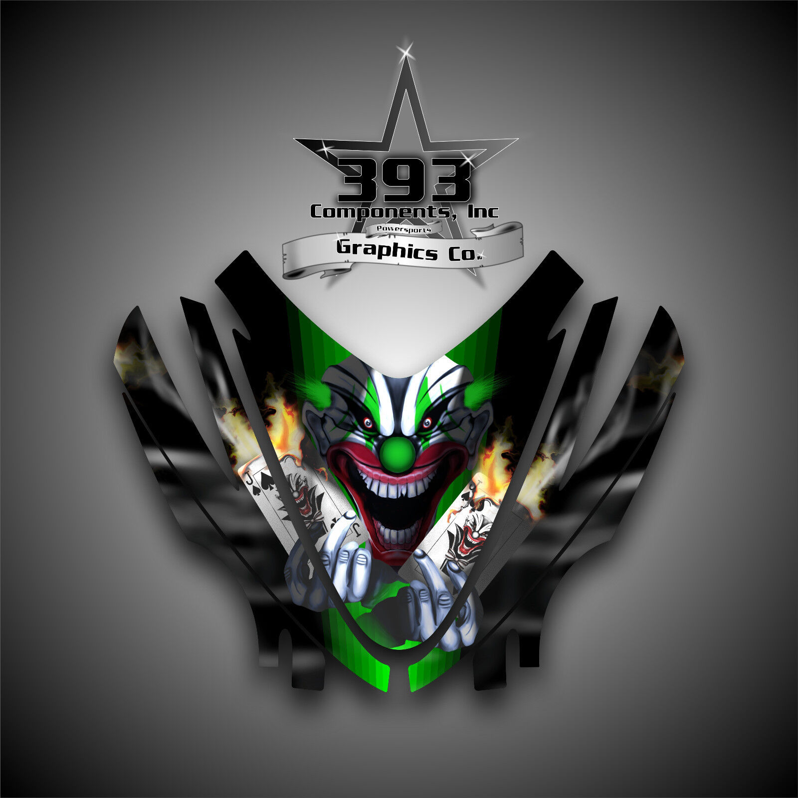Arctic Cat M7 M8 M1000 Crossfire 05-11 Graphics Decal kit Hood Evil Joker Green