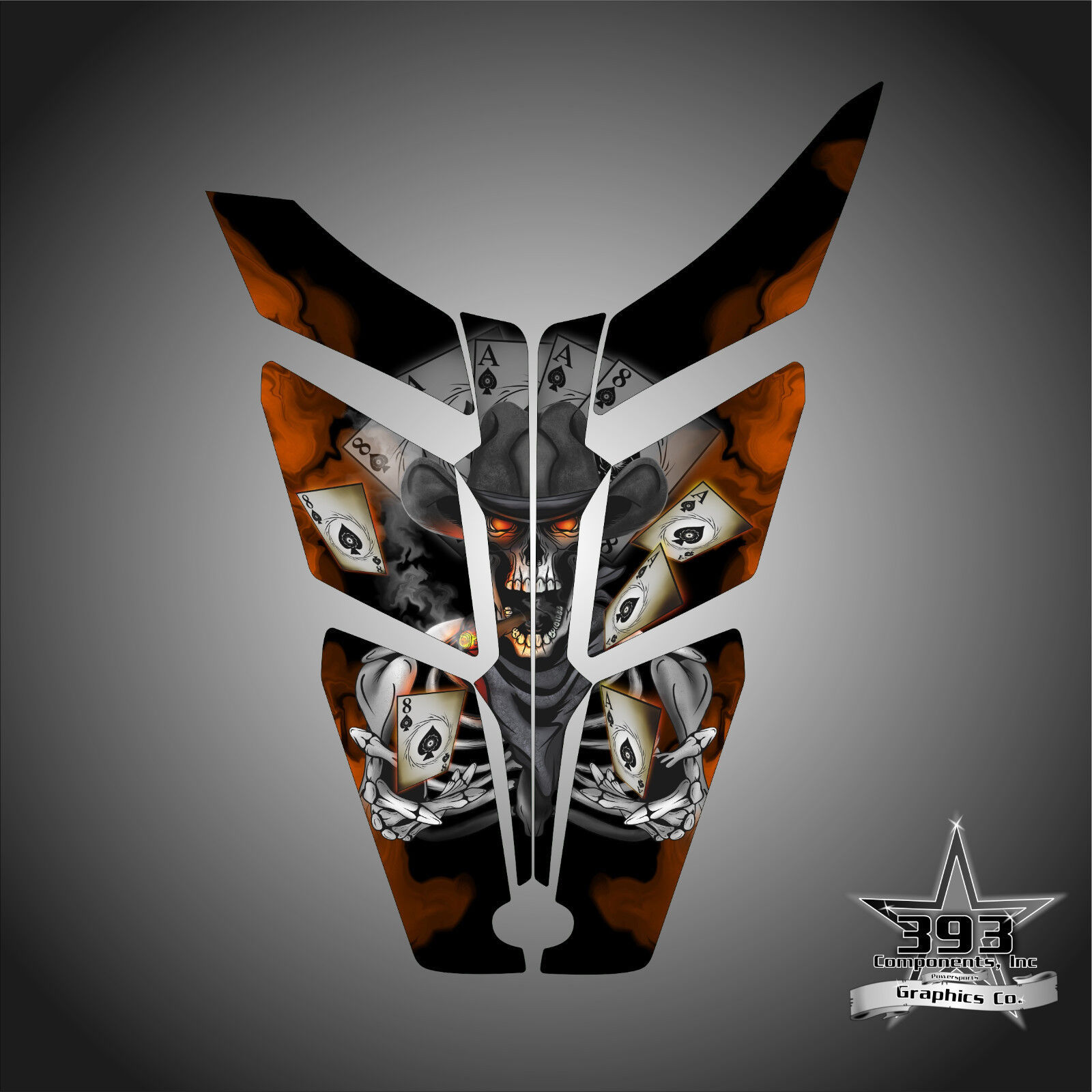 2010 - 2015 POLARIS PRO RMK - RUSH Decal Hood Wrap Graphics Outlaw Orange
