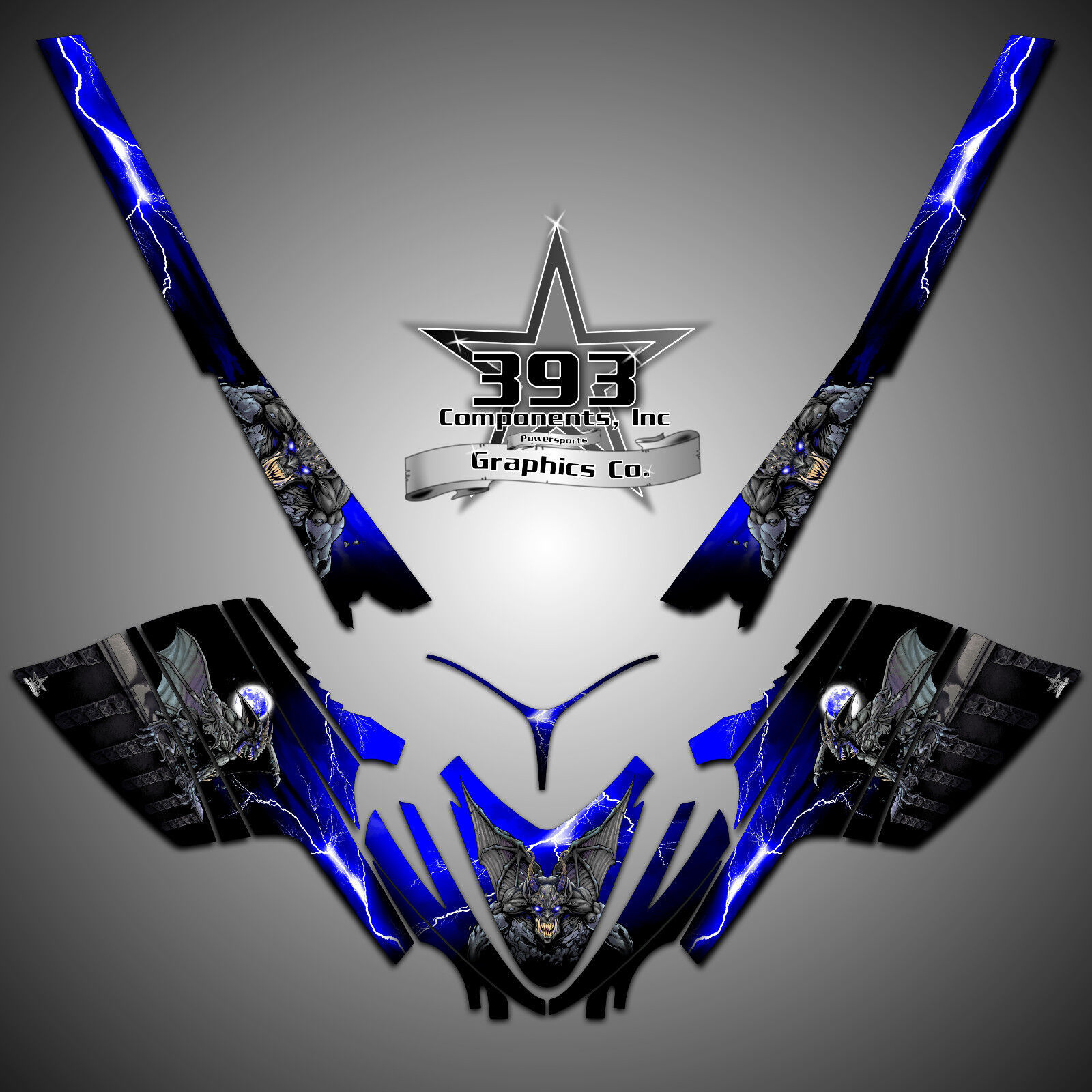 Arctic Cat M7 M8 M1000 Crossfire Graphics Wrap Tunnel Guardian Blue 05-11