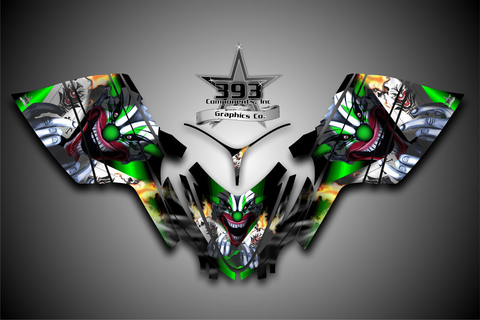 Arctic Cat M7 M8 M1000 Crossfire 05-11 Graphics Decal Wrap kit Evil Joker Green