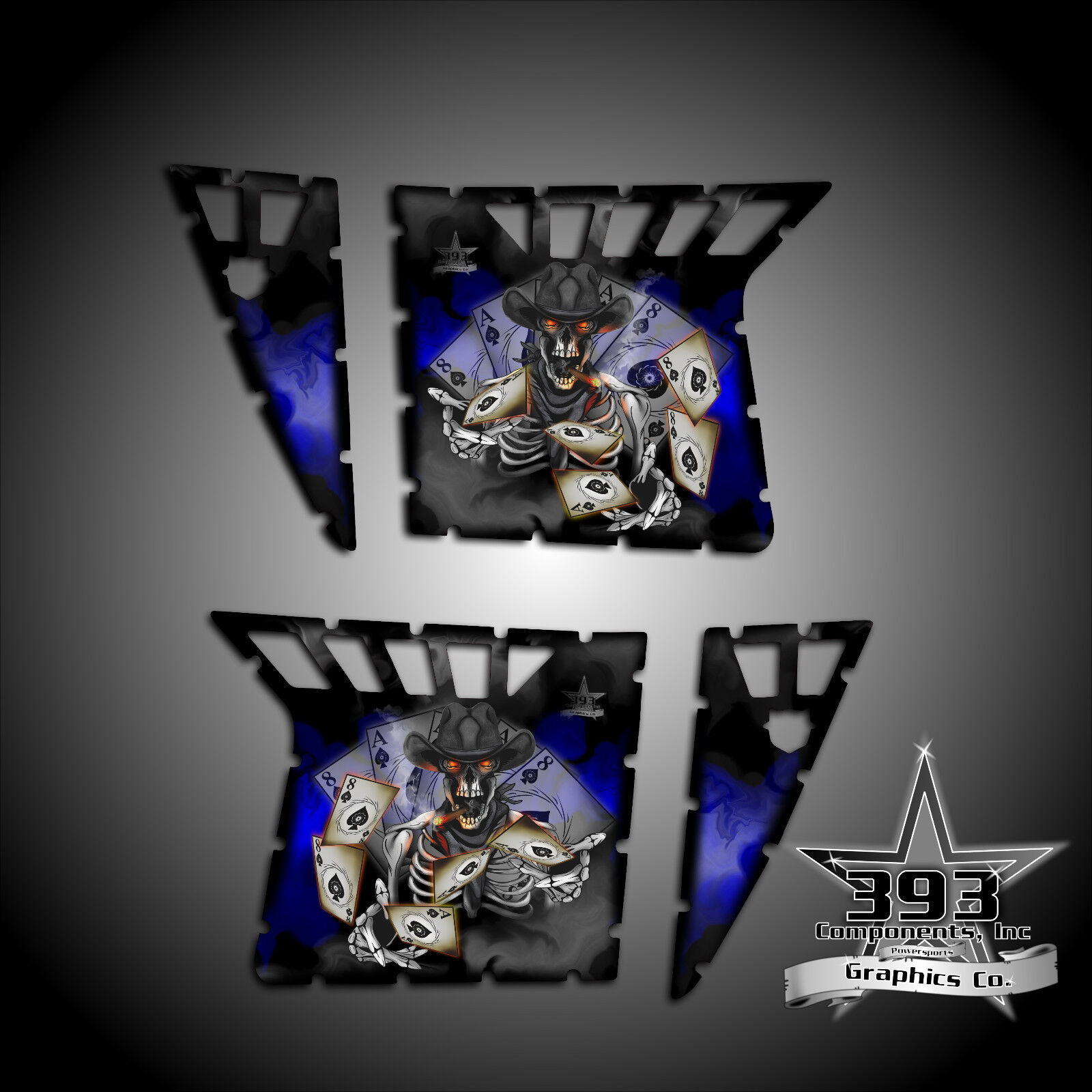 Pro Armor Door Graphics Kit Polaris RZR XP 900 RZR S 800 07-14 Outlaw Blue