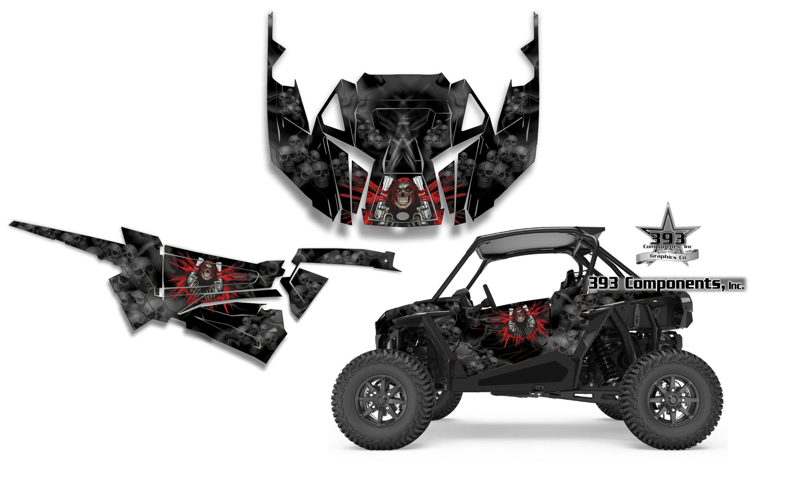 Polaris RZR XP 1000 UTV Wrap Unleashed Graphics Sticker Decal 2019-2022 Skull